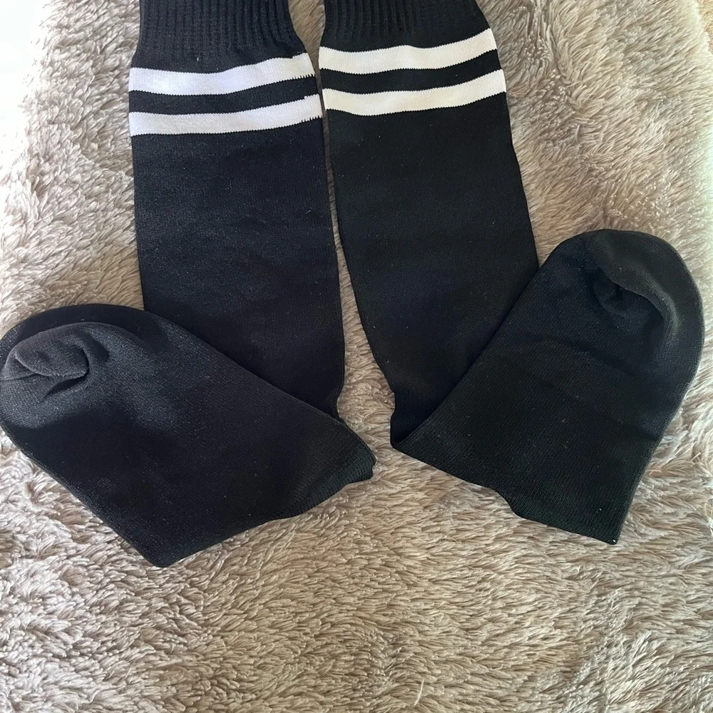 NWOT Stripped Knee High Football Socks Soccer Hockey Short Long Tube Stocking